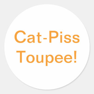 Adesivo Redondo Cat-Piss Toupee Splash-Art Hankamer Artjunkhaus Cl