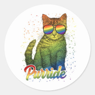 Adesivo Redondo Cat Purride LGBT