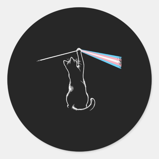 Adesivo Redondo Cat Rock Music Trans Pride Lgbt Transgender Cat Lo (Frente)