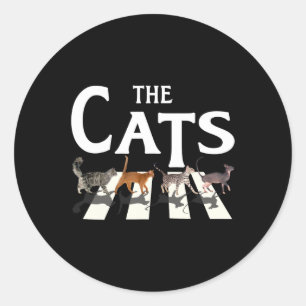 Adesivo Redondo Cat Rock Música Engraçada presentes para gatos