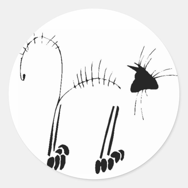 Adesivo Redondo Cat Skeleton (Frente)