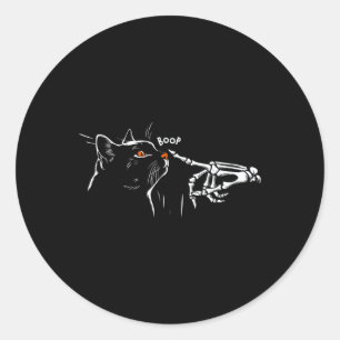 Adesivo Redondo Cat Skeleton Boop Halloween Pet Women Raparigas K