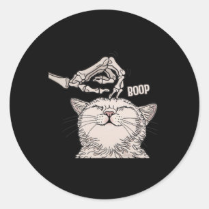 Adesivo Redondo Cat Skeleton Boop Halloween Pet Women Raparigas K