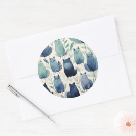 Adesivo Redondo Cat Sticker Set Purr-fect para presentes e Artesan