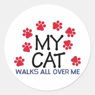 Adesivo Redondo Cat Walks Paws