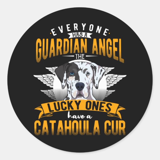 Adesivo Redondo Catahoula Leopard Dog Idea (Frente)