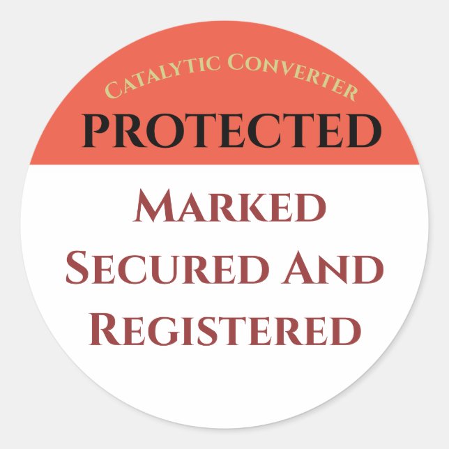 Adesivo Redondo Catalyter Protected, editar texto Sticker (Frente)