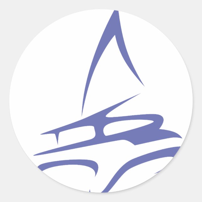 Adesivo Redondo Catamaran no Estilo de Desenho de Swish (Frente)