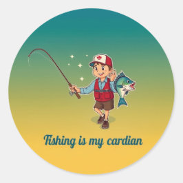 Adesivo Redondo Catch of the Day: Fishing is My Cardian