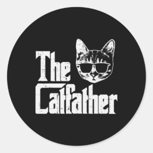 Adesivo Redondo Catdad Funny Cat Pai Filme Dia de os pais Filme Pa