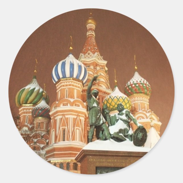 Adesivo Redondo Catedral da Rússia (Frente)