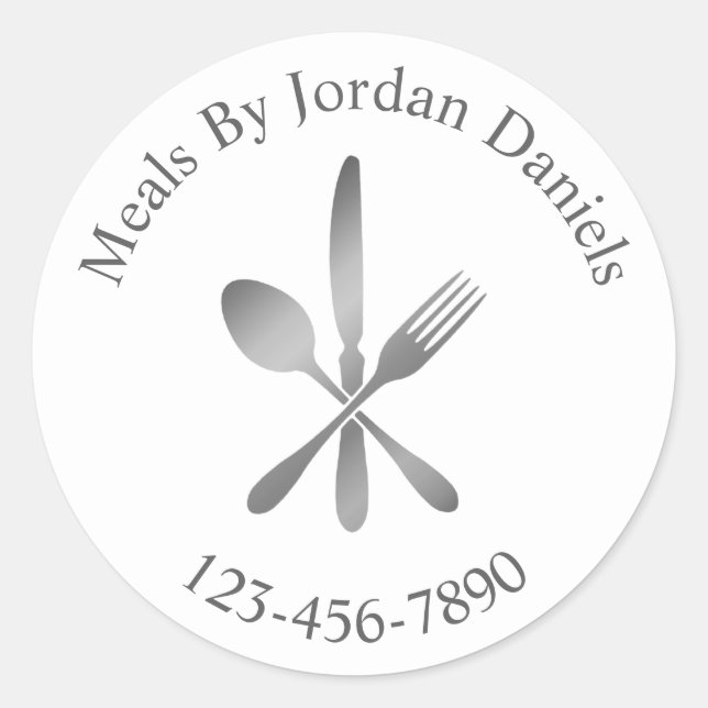 Adesivo Redondo Catering Meal Prep Personal Chef Business Label (Frente)