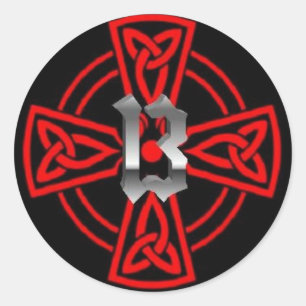 Adesivo Redondo Cathar Cross 13