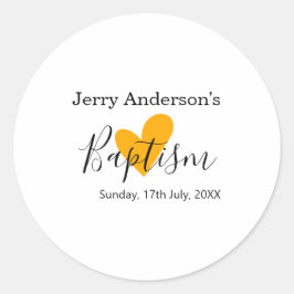 Adesivo Redondo Catholic baptism kids modern simple QR minimal