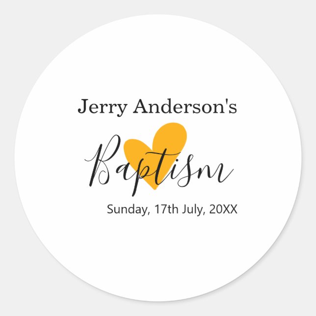 Adesivo Redondo Catholic baptism kids modern simple QR minimal (Frente)