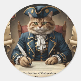 Adesivo Redondo Catizens Declaram Independência - Gato Patriótico