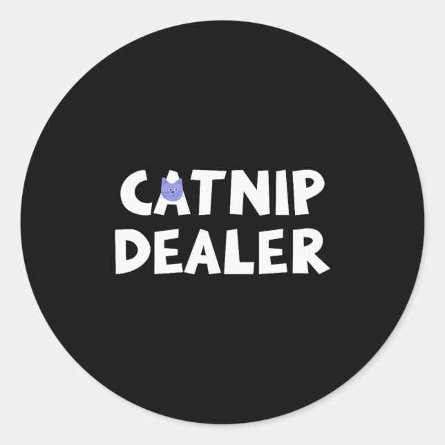Adesivo Redondo Catnip Er Funny Cat  (Frente)