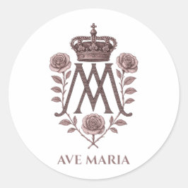 Adesivo Redondo Católico Auspice Maria