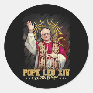 Adesivo Redondo Católico deus abençoe Leo Xiv