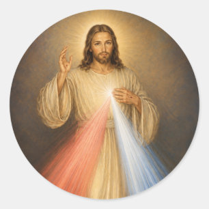 Adesivo Redondo Católico Jesus Divina Misericórdia Religioso