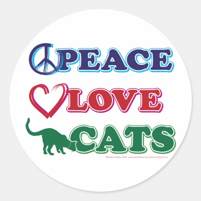 Adesivo Redondo Cats de Paz-Amor (Frente)