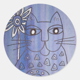 Adesivo Redondo "Cat's got the Blues"