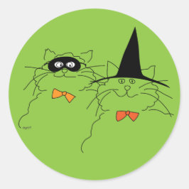 Adesivo Redondo Catty Halloween Sticker