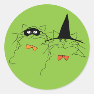 Adesivo Redondo Catty Halloween Sticker