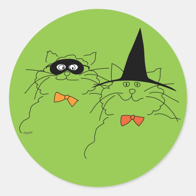 Adesivo Redondo Catty Halloween Sticker (Frente)
