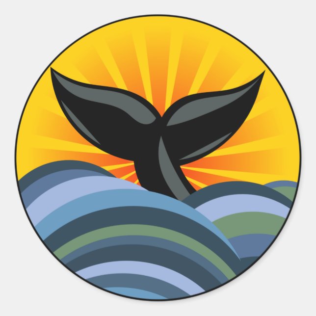 Adesivo Redondo Cauda de Baleia (Frente)