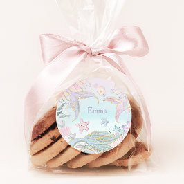 Adesivo Redondo Caudas De Sereia De Água Luminter Sob O Mar