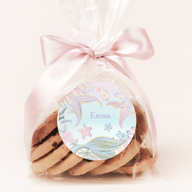 Adesivo Redondo Caudas De Sereia De Água Luminter Sob O Mar (Criador carregado)