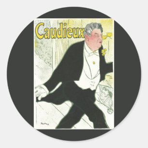 Adesivo Redondo Caudieux de Toulouse Lautrec, Arte Novo Antigo