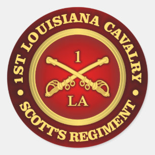 Adesivo Redondo Cavalaria de CSC -1st Louisiana
