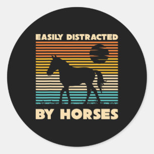 Adesivo Redondo Cavaleiro Equestre Retro Deslocado Facilmente Por