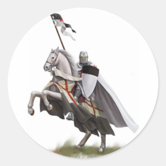 Adesivo Redondo Cavaleiro Montado Templário