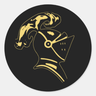 Adesivo Redondo Cavaleiro Preto - Sticker