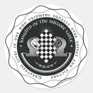 Adesivo Redondo Cavaleiros da mesa quadrada - citações da grande