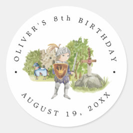 Adesivo Redondo Cavaleiros & Dragões | Aniversário Medieval Real