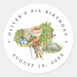 Adesivo Redondo Cavaleiros e Dragões | Real aniversário medieval