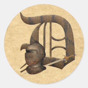 Adesivo Redondo Cavaleiros oxidados D inicial