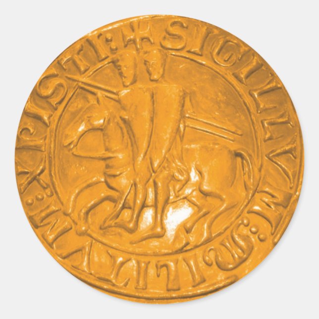 Adesivo Redondo Cavaleiros Templários (Frente)