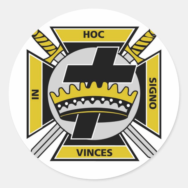 Adesivo Redondo Cavaleiros Templários (Frente)