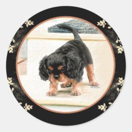 Adesivo Redondo Cavalier King Charles Spaniel
