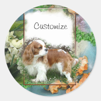 Adesivo Redondo Cavalier King Charles Spaniel