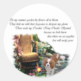 Adesivo Redondo Cavalier King Charles Spaniel Art