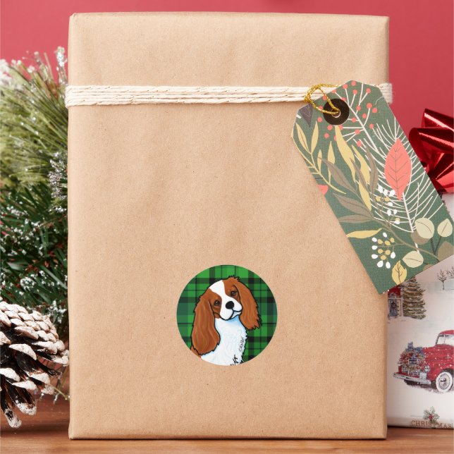 Adesivo Redondo Cavalier King Charles Spaniel Classic Round Sticke (Feriado)