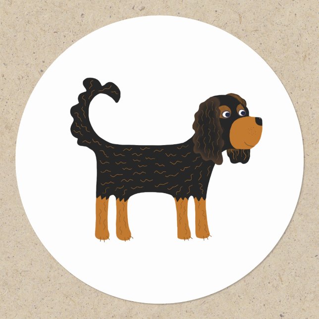 Adesivo Redondo Cavalier King Charles Spaniel Dog (Fun Cavalier King Charles Spaniel dog stickers)