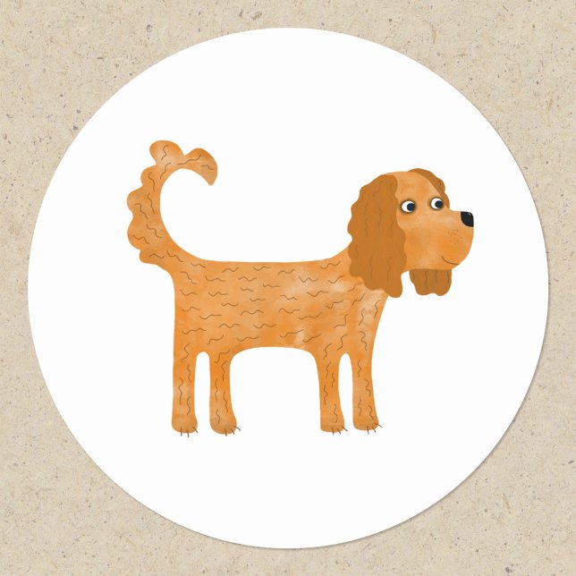 Adesivo Redondo Cavalier King Charles Spaniel Dog (Cavalier King Charles Spaniel dog stickers)