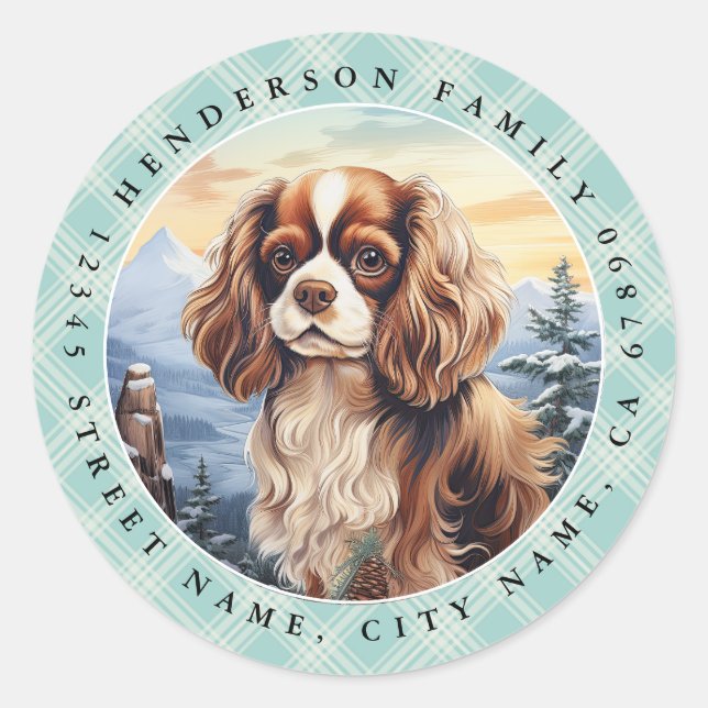 Adesivo Redondo Cavalier King Charles Spaniel Round Stickers (Frente)